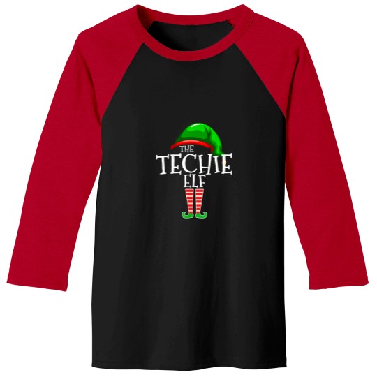 Discover The Techie Elf Family Matching Group Christmas Gift Funny Baseball Tees