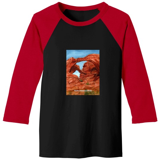 Discover Arches National Park Watercolor - Arches National Park - Baseball Tees