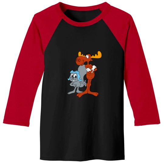 Discover Rocky and Bullwinkle Baseball Tees