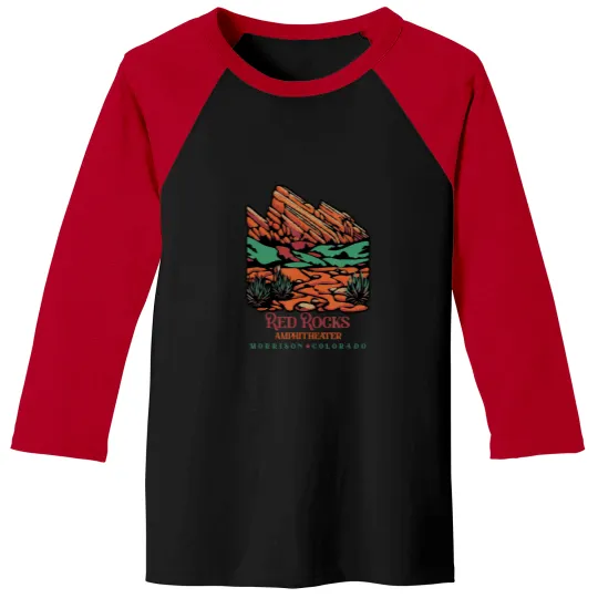 Discover red rocks amphitheater morrison colorado poster art Baseball Tees