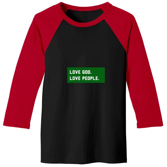 Discover Love God Love People Green Active Baseball Tees