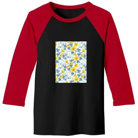 Discover Yellow Cosmos Flowers Floral Art Print Graphic Baseball Tees