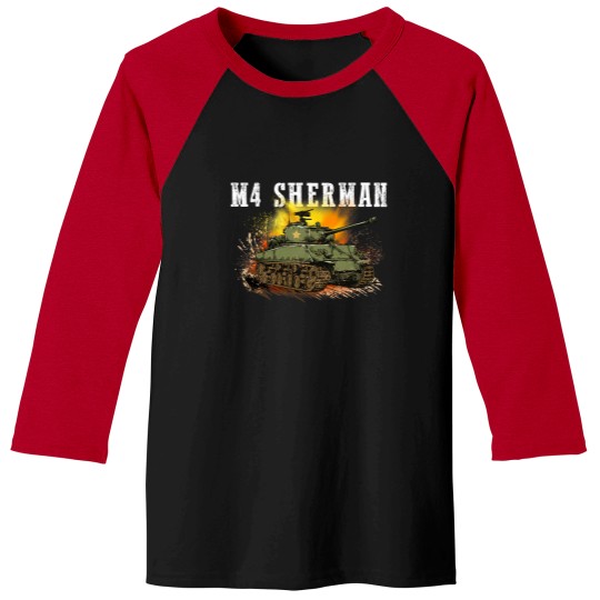 Discover M4 Sherman the WW2 Tank a WWII armys Tank for Military Boys Baseball Tees