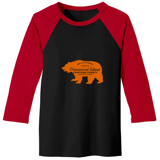 Discover Drummond Island Bear T Baseball Tees