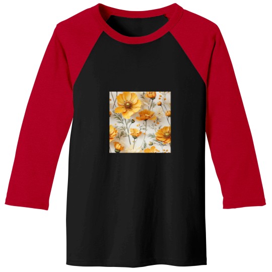 Discover Yellow Cosmos Flowers Classic Baseball Tees