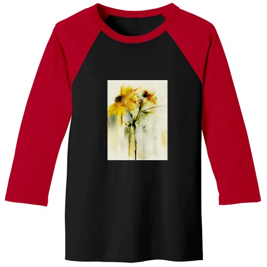 Discover Yellow floral. Graphic Baseball Tees