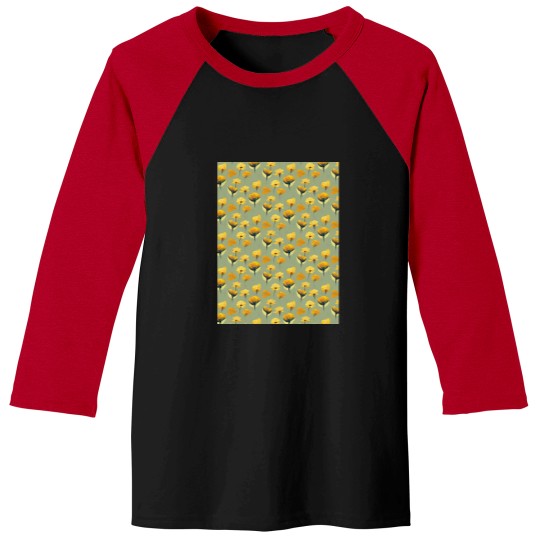 Discover Yellow Cosmos Flowers Graphic Baseball Tees