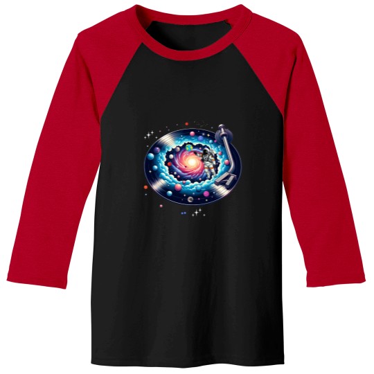 Discover Cosmic Sound, galaxy in a vinyl record Classic Baseball Tees