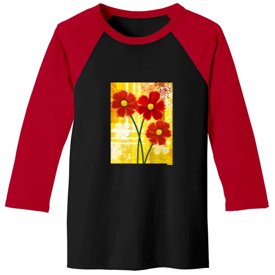 Discover Red Flowers Classic Baseball Tees