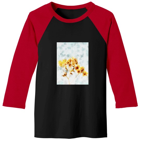 Discover Yellow Flowers Watercolor Long Baseball Tees