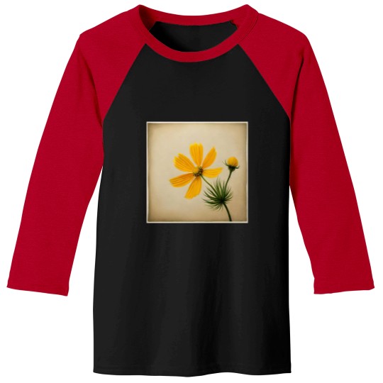 Discover yellow cosmos flowers framed Classic Baseball Tees