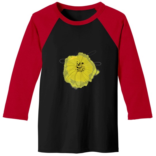 Discover Sunny Yellow Flower Abstract Art Pattern Classic Baseball Tees