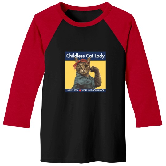 Discover Harris 2024 Baseball Tees | Childless Cat Lady | Kamala Harris Baseball Tees