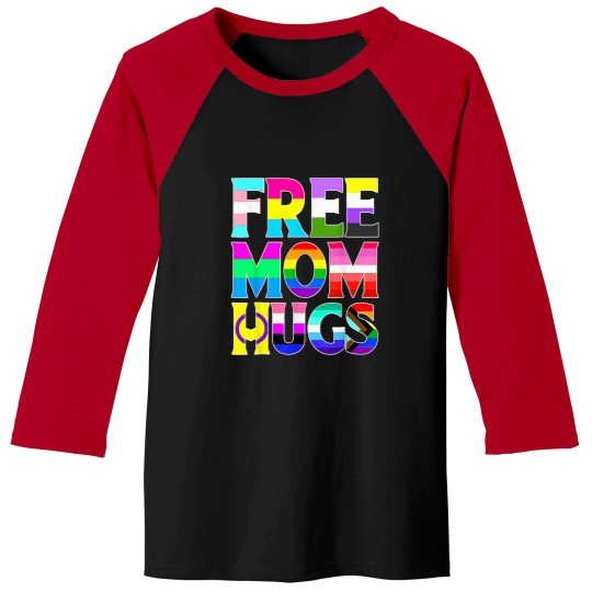 Discover Free Mom Hugs Rainbow Flag LGBTQ Pride Month Cute Trans Baseball Tees
