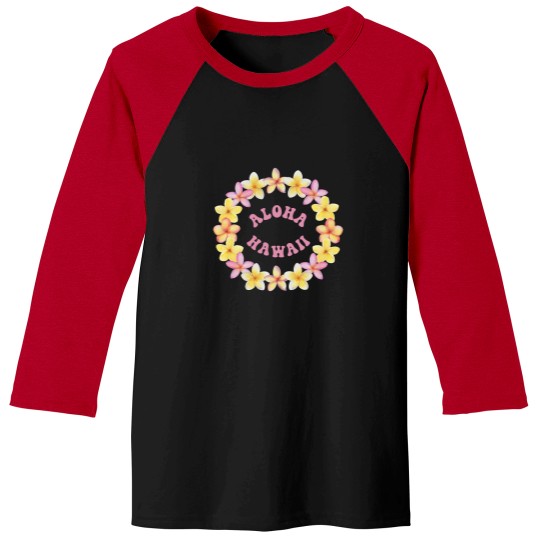 Discover Aloha Hawaii Flower Lei Baseball Tees