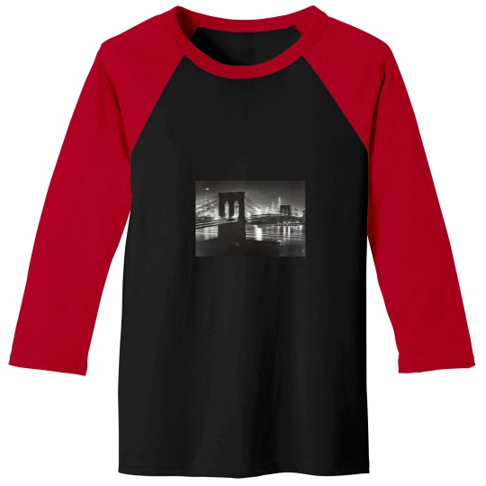 Discover 1940 Bridge and New York City Night Scene Baseball Tees
