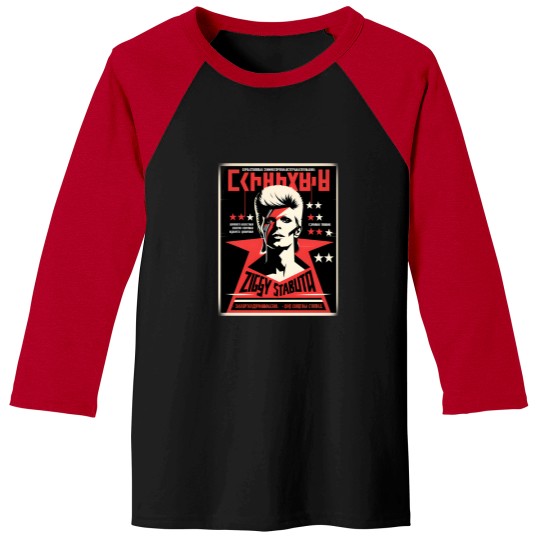 Discover Ziggy Stardust 1950S Communist Poster Baseball Tees