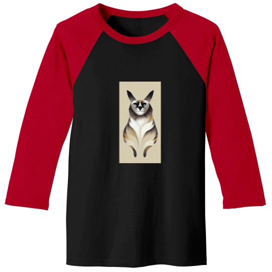 Discover Abstract Balinese cat Baseball Tees