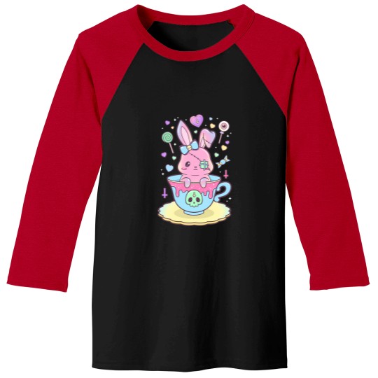 Discover Kawaii Pastel Goth Cute Creepy Occult Rabbit Baseball Tees
