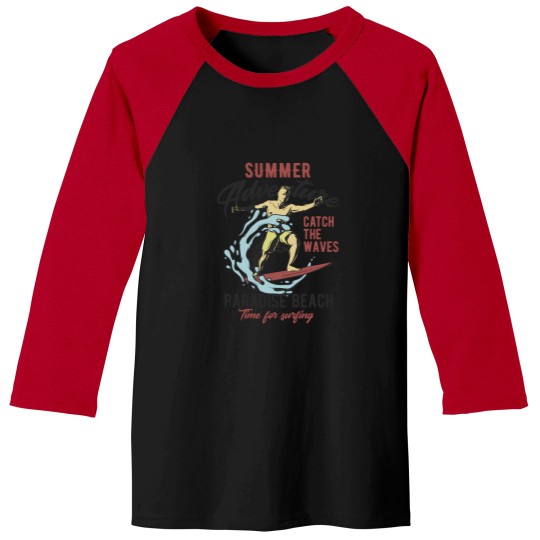 Discover Surfing Surf Surfer Surfer Surfboard Baseball Tees