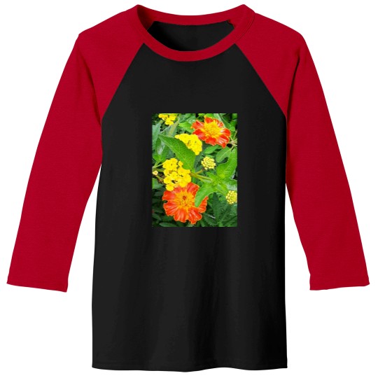 Discover yellow and orange flower Baseball Tees