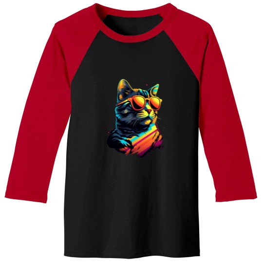 Discover Wave Balinese Cat Miami Design Baseball Tees