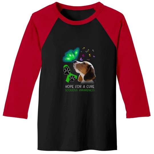 Discover Beagle Hope For A Cure Scoliosis Awareness Baseball Tees