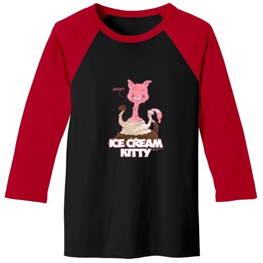Discover Ice Cream Kitty7 Baseball Tees
