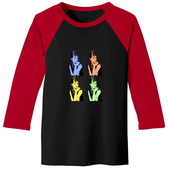 Discover 4 Colored Pictures Audrey Hepburn Actress Baseball Tees