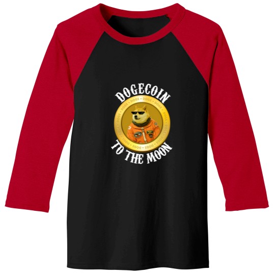 Discover Dogecoin Cool Men'S Moon Astronaut Meme Crypto Doggy Baseball Tees