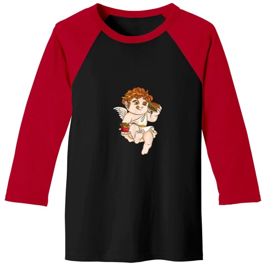 Discover Cupid Burger Fries Valentines Day Funny Fast FF Band Baseball Tees