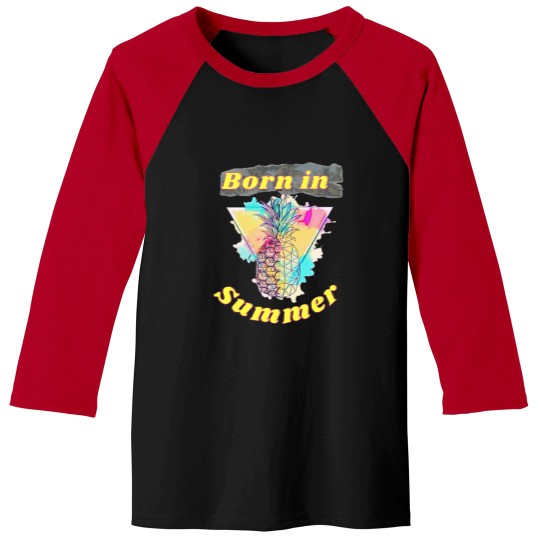 Discover Born in summer funny Summer Vacation Loading Baseball Tees