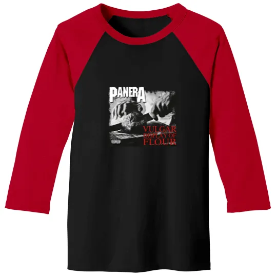 Discover PANERA Vulgar Display Of FLOUR Metal Band Parody Spoof Mayhem Skull Baseball Tees