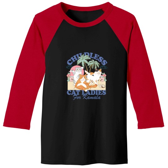 Discover Childless Cat Ladies For Kamala Baseball Tees, Childless Cat Lady Baseball Tees