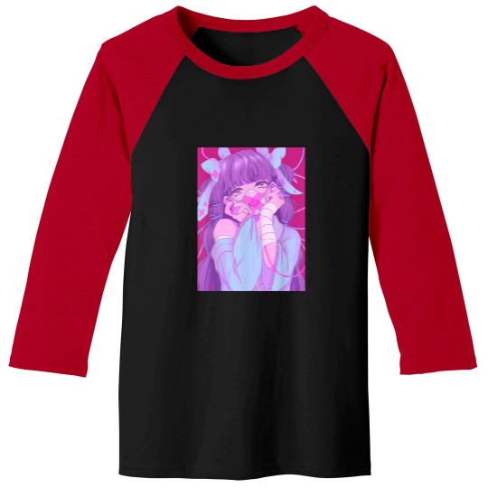 Discover Pastel Goth Yami Kawaii Menhera Waifu Anime Girl Baseball Tees