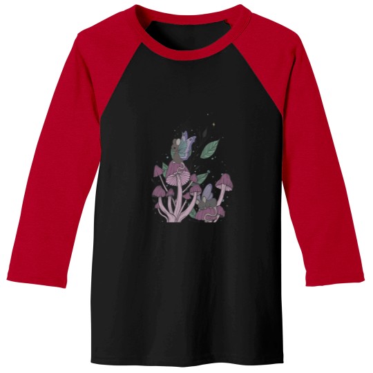 Discover Enchanted Mice With Fairy Wings On Magical Mushrooms Dark Baseball Tees