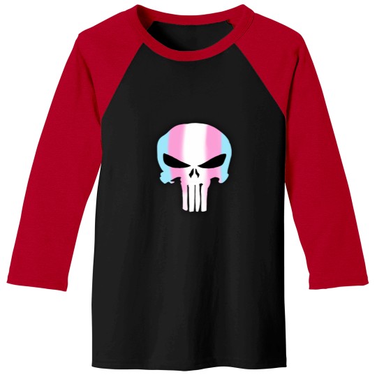 Discover Trans Pride Skull Baseball Tees