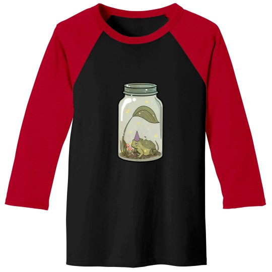 Discover Wizard Frog In Mason Jar Baseball Tees