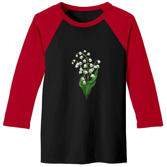 Discover White Lily Of The Valley Spring Flower Watercolor Baseball Tees
