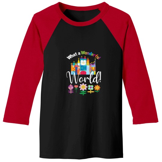 Discover What a Wonderful World Fitted Baseball Tees