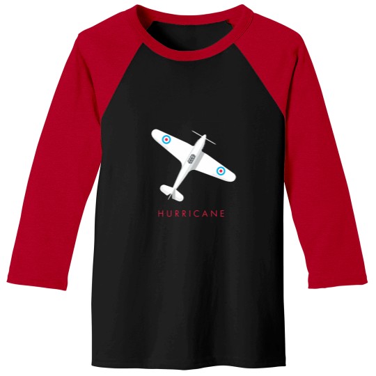 Discover Hurricane WWII Fighter Aircraft - Crimson.png Baseball Tees
