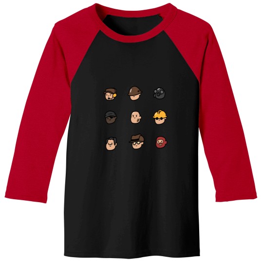 Discover Team Fortress 2 Merc Heads RED Baseball Tees