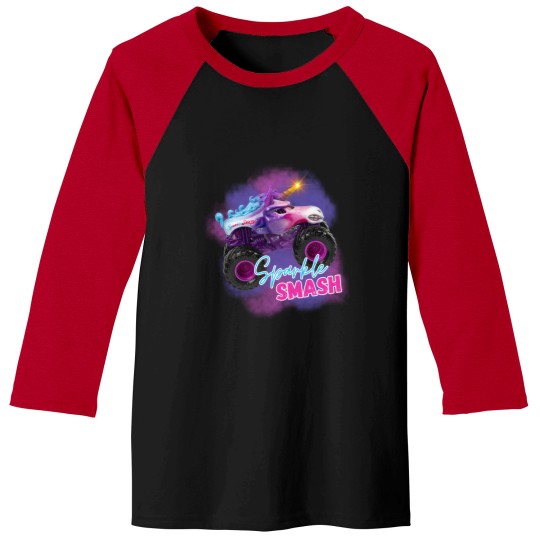 Discover Sparkle Smash Monster Truck Shirt, Unicorn Monster Truck Baseball Tees