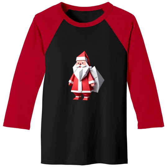 Discover Origami Santa Claus Baseball Tees