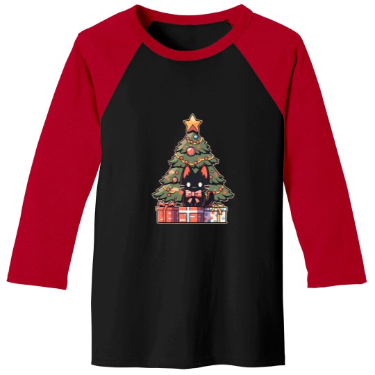 Discover A Meowy Christmas Black Cat Baseball Tees