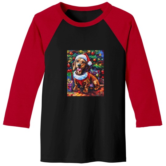 Discover Dachshund Christmas Cheer Baseball Tees