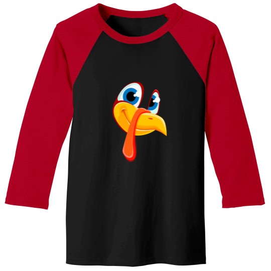 Discover Cute Turkey Face Funny Thanksgiving Day Pilgrim Baseball Tees