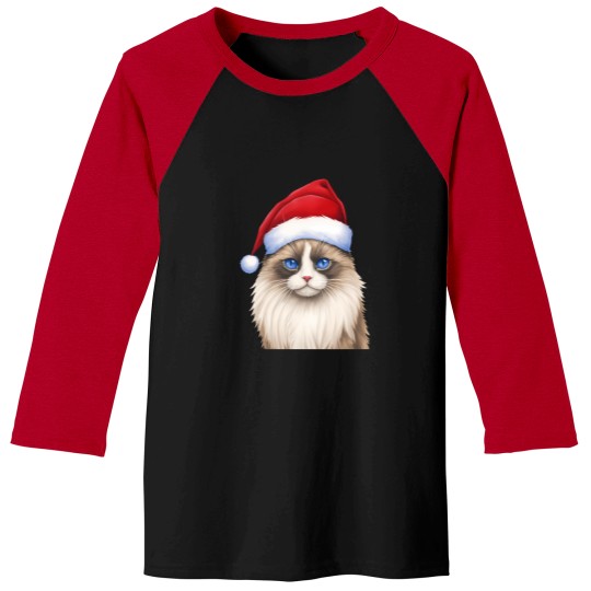 Discover A Festive Blue-Eyed Ragdoll Cat Baseball Tees