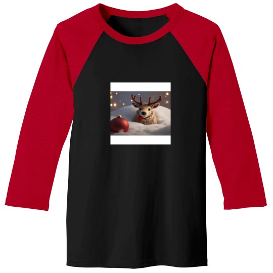 Discover Cute Christmas Reindeer Design Baseball Tees