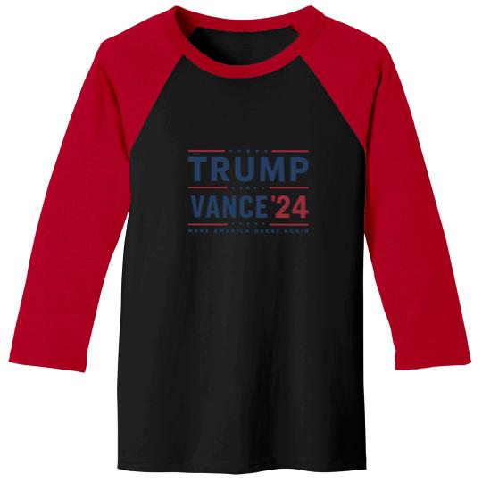 Discover Trump 2024 Baseball Tees featuring President Trump and JD Vance